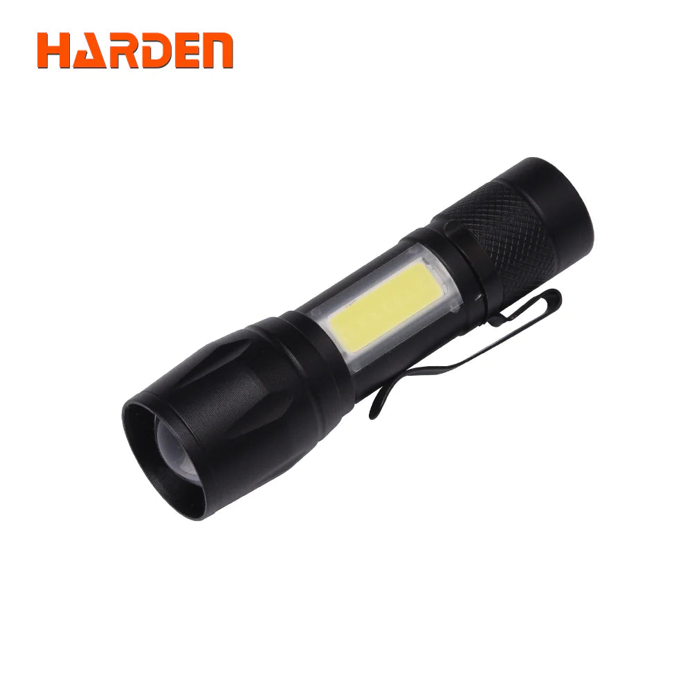 HARDEN 660713 Rechargeable Aluminum Flashlight with COB Side Light and Zoom Function